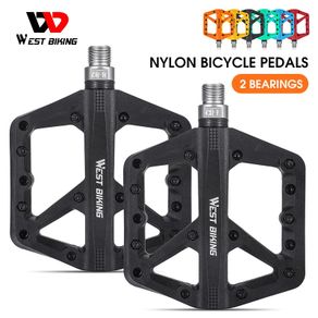 WEST BIKING Ultralight Nylon Bicycle Pedals 2 Sealed Bearings MTB Road BMX Pedals Non-Slip Waterproof Bike Pedals Accessories