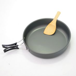 22cm Outdoor Portable Pan Small Frying Pan Camping Picnic Cookware Non-stick Pan Cooking Tableware Camping Utensils