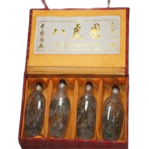 Fine Old Chinese Unique Painting Snuff Bottle Inside Painted Tiger Painting Four Combinations