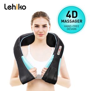 Electrical Shiatsu Back Neck Body Shoulder Massager Infrared Heated Kneading Car Home Massage