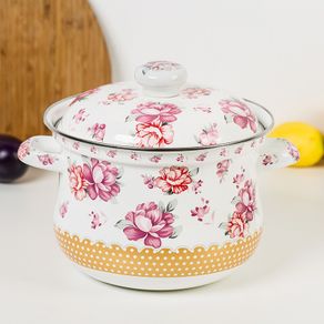 Flower thickening porcelain enamel soup pot stew pot with lid saucepan hot pot health induction cooker stewpot kitchen tool