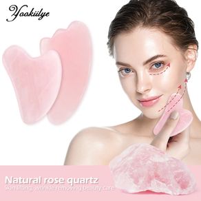 Rose Quartz Face Massager Gua Sha Scraper Natural Jade Stone Skin Care Massager for Body Facial Neck Back Beauty Health Eye SPA