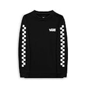 Vans Kids' Exposition Check Crew PO Sweatshirt, Black, Size Small