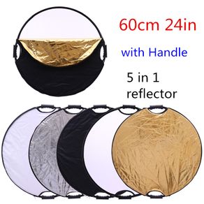 24" 60cm 5 in 1 Portable Collapsible Light Round Photography Reflector for Studio Multi Photo Disc