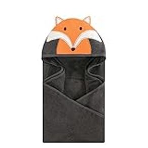 Hudson Baby Unisex Baby Cotton Animal Face Hooded Towel, Modern Fox, One Size