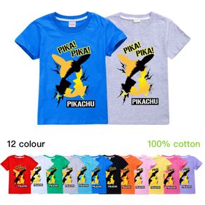 Kids Boys Girls Anime Cartoon Pikachu Printed O Neck T Shirt Casual Top