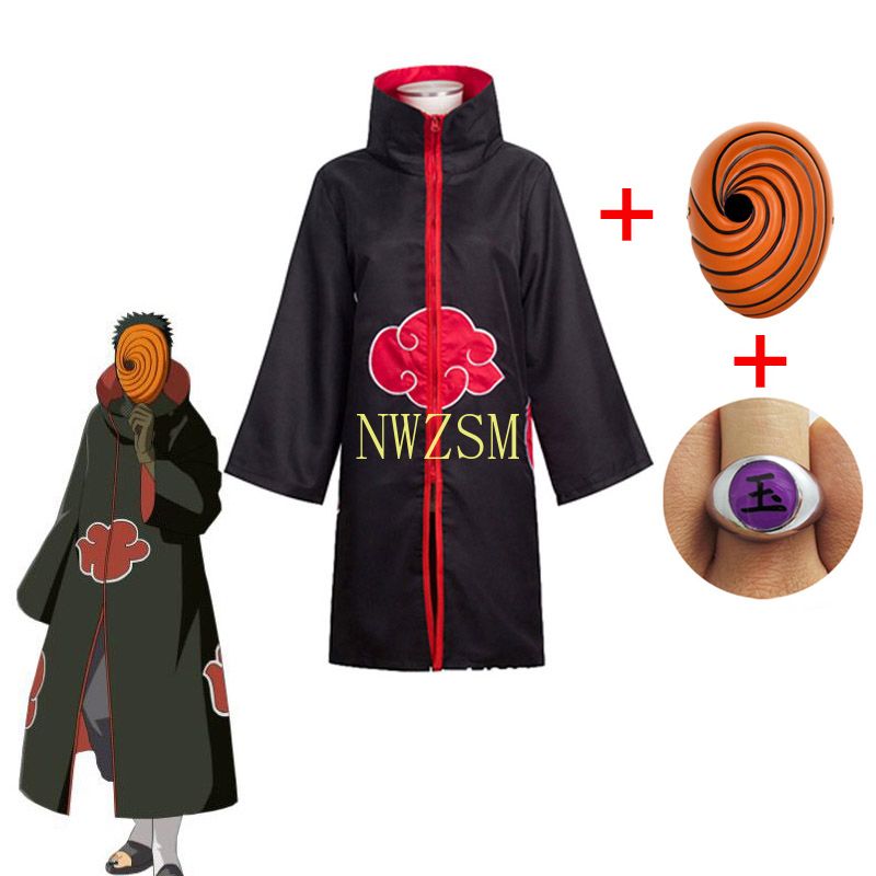  Unisex Akatsuki Cloak Itachi Uchiha Tobi Obito Cloak Halloween Cosplay  Costume Long Robe Cape Adults XXL : Clothing, Shoes & Jewelry