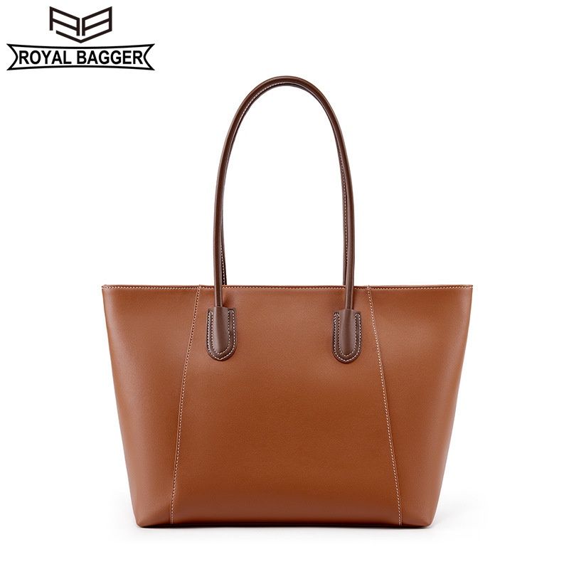  ROYAL BAGGER Women Large Tote Bag Genuine Cow Leather