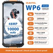 OUKITEL WP6 IP68 Rugged Waterproof Smartphone MT6771T Octa Core 9V/2A 10000mAh Battery 48MP Triple Camera 6GB 128GB Mobile Phone