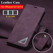 Leather Case for iPhone12 13 14 Pro Max Mini Phone Case Magnetic Wallet Flip Cover For i13 12promax 13promax 14promax Cards Holder Cases F3
