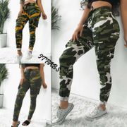 New Fashion Women's Camo Cargo Trousers Casual Pants Slim Military Army Combat Camouflage Print Pants