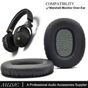 Protein Leather Replacement Ear Pads Cushion for Marshall Monitor Headphones, Headset Earpads, Ear Cups Repair Parts (Black)