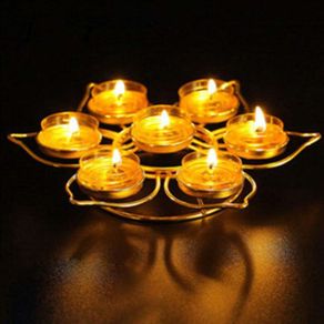 BolehDeals Assembled Butter Lamp Candle Wax Light Holders Lotus Flower Style for 7 Butter Lamp Candles