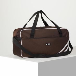 Sports bag, zipped compartment, outer pocket, long belt, brown Gym Bags Sport Entertainment