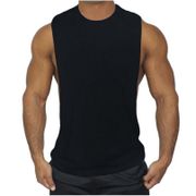 New Summer Plain Gym Tank Tops Mens Solid Color Cotton Bodybuilding Clothes Fitness Men Singlets Sleeveless T-shirt Workout Stringer Muscle Tops