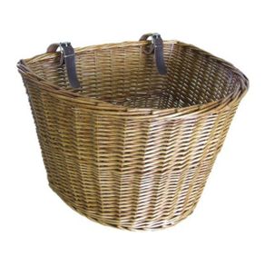 Bicycle Front Basket Retro ,Handmade Wicker Bicycle bag Front bike Basket storage with Leather Straps bike accessories