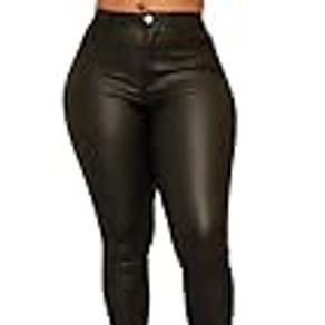 Women Pu Leather Pants Female High Waist Tight Fake Leather Ankle Length  Push Up Leggings Skinny Trousers Jeggings S-5xl