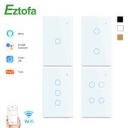 Wifi Wall Touch Sensitive Switch Remote Control 1 2 3 4 Gang Wireless Led Light Smart Touch Screen Switch Glass US Standard