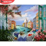 HUACAN Picture By Number Kits Home Decor DIY Painting By Numbers City Landscape Drawing On Canvas HandPainted Art Gift