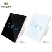 Wifi Smart Wall Touch Switch Glass Panel EU Standard 1/2/3GANG APP Remote Control Works with Amazon Alexa Google Home