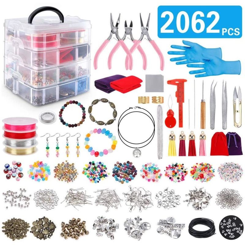 Jewelry Making Kits DIY Earring Bracelet Set with Stone Beads Earring  Findings Jump Ring Copper Wire and Elastic Crystal Thread