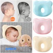 AMBER Adorable Baby Pillow Memory Foam Prevent Flat Head Sleep Positioner Anti Roll Newborn Nursing Neck Protection Soft Toddler Cushion/Multicolor