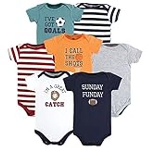 Hudson Baby Unisex Baby Cotton Bodysuits, Sports Stripes, 12-18 Months, Sports Stripes, 12-18 Months