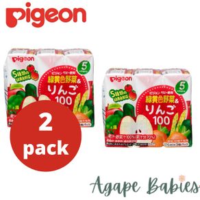 [2-Pk] Pigeon Baby Juice Vegetable & Apple 100% 125ML X 3 (JP)