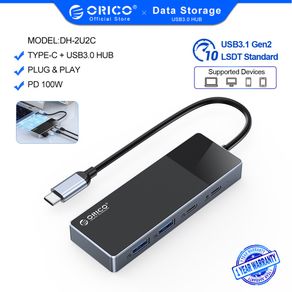 ORICO 4 Port Portable USB3.0 HUB for Windows and Mac OS - Black (W8PH4-U3)