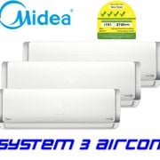 MIDEA SYSTEM 3 AIRCON MS40D28-2XSMKM09-1XSMKM12 ( 2x 9000btu / 1x 12000btu) (Free Replacement & Disposal of Old Aircon)
