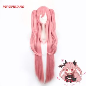 VEVEFHUANG Animal Long Straight Krul Tepes Wig Owari no Seraph Of The End Synthetic Hair Anime Cosplay Wig Ponytail Wigs