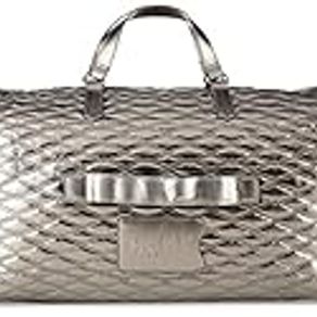 DKNY DT120QT7-PEW Quilted Weekender Duffel Bag, 21-Inch Length, Pewter