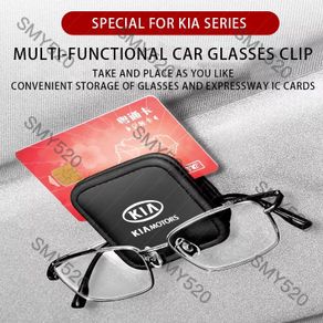 【KIA】Car glasses clip leather IC card storage clip KIA K5 k3 K2 Sportage Picanto Rio Soren