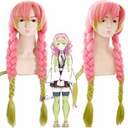 Kanroji Mitsuri Wig Anime Kimetsu no Yaiba Demon Slayer Cosplay Pink Braid Synthetic Heat Resistant Hair Kanroji Mitsuri Cosplay