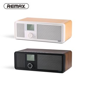 REMAX Retro Wood Dual Loudspeakers Wireless Bluetooth Speaker Alarm Clock Support AUX Radio Fm USB smart device charging RB-H8