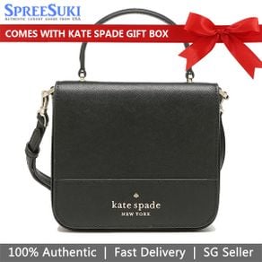 Kate Spade New York Staci Square Crossbody Black K7342 NEW Saffiano Leather