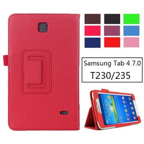 SM-T231 SM-T230 Litchi PU Leather Flip Case Cover For Samsung Galaxy Tab 4 7.0 T230 T231 T235 Stand Cases 7 inch Tablet