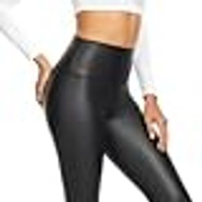 Faux Leather Leggings Women Black Stretchy Push Up High Waist Pants  Waterproof Knitted Fitness Skinny Spandex Jeggings