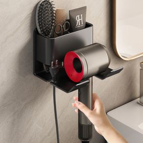 Wall Mounted Hair Dryer Holder For Bathroom Shelf without Drilling