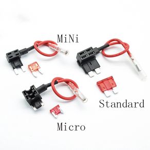 12V Micro/Mini/Standard Size Car Fuse Holder Add-a-circuit Piggy Back Fuse TAP Adapter with 10A  ATM Blade Fuse