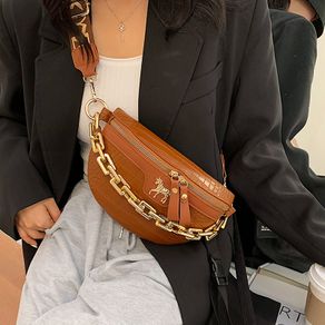 Thick Chain Women's Fanny Pack Plaid Leather Waist Bag Shoulder Crossbody  Chest Bags Luxury Designer Handbags Female Belt Bag - Waist Packs -  AliExpress