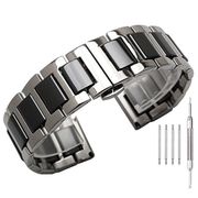 22mm 20mm Stainless Steel with Ceramic Strap for Samsung Galaxy Watch 3 Band 41mm 45mm 46mm 42mm Active 2 Bracelet S3 Belt