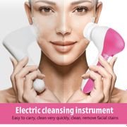 Electric Face Cleansing Brush Cleaner Massager Facial Wash Face Machine Deep Cleaning Pore Skin Care Waterproof Silicone 5 in 1