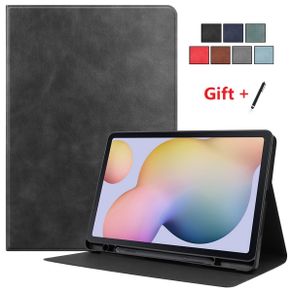 Premium PU Leather Tablet Case with Pencil Holder for Samsung Galaxy Tab S7 11inch SM-T870 SM-T875 Soft TPU Back Cover+Pen