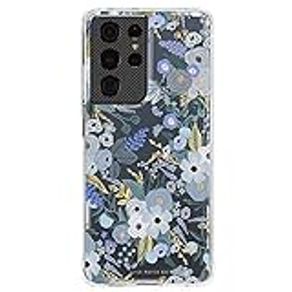 Rifle Paper Co. Samsung Galaxy S21 Ultra Case - 6.8' - 10ft Drop Protection, Fashionable Case for S21 Ultra, Scratch Resistant, Slim Fit, Enhanced Grip, Cute Phone Case, Garden Party Blue
