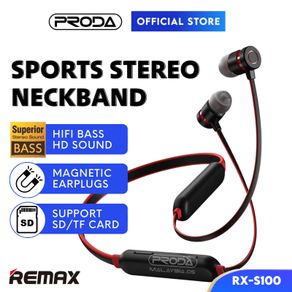 REMAX Wireless Headphone Sports Headphone For Sports Neckband Earphone Remax RX-S100 Sports Earphone Neckband For Sports