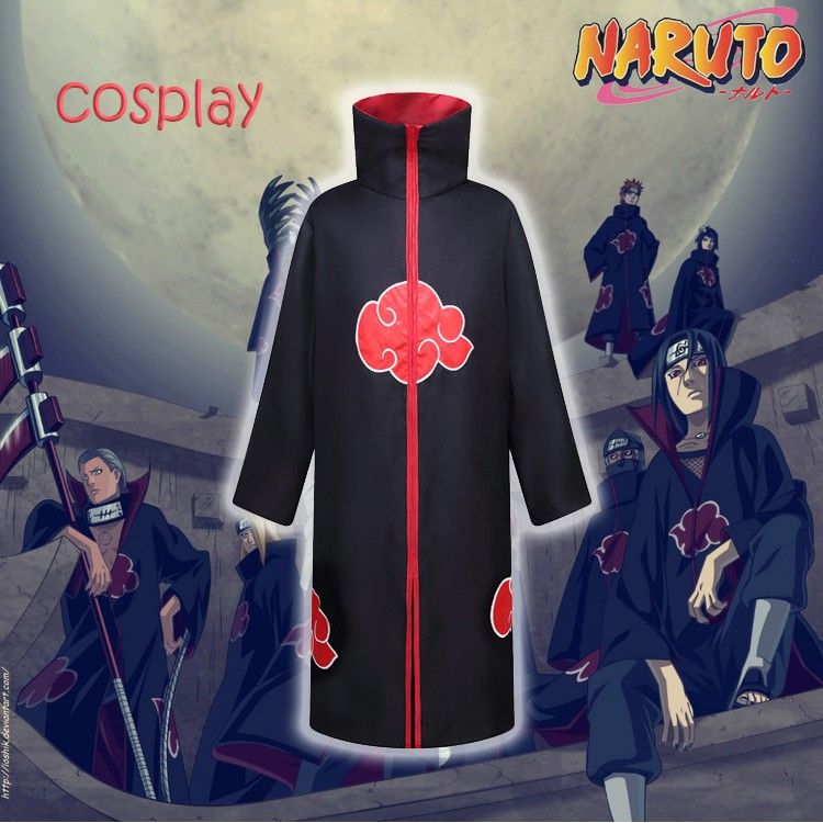 Naruto Tobi Obito Cosplay Costume Akatsuki Long Sleeve Cloak