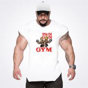 New Workout Vest Fashion Tank Top Men Gym Sleeveless Shirt Bodybuilding Stringer Fitness Men's Cotton Singlets Muscle Clothes