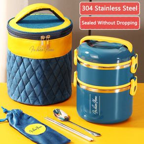 Pinkah Lunch Box Vacuum Insulated Keep Food Warm Leakproof Containers  2-layer Stainless Steel Thermal Food