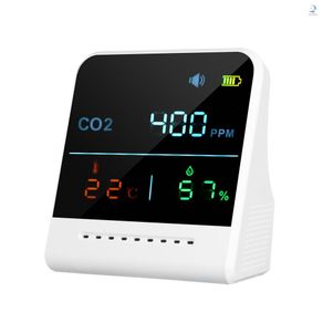 [FLY] Air Quality Monitor CO2 Alarm Detector with LCD Screen Indoor Temperature Humidity Display Carbon Dioxide Tester 1000mAh Rechargeable CO2 Meter for Home Classroom Office Hotel